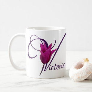  Victoria naam paarse tulp bloemen Koffiemok