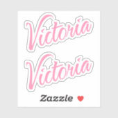 Victoria Nom décoratif en rose x2 Sticker (Feuille)