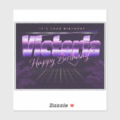 Victoria Prénom Date de naissance de Sticker (Feuille)