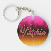 Victoria Prénom Rose Porte-clés (Devant)