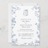 VICTORIA Regency Blue French Garden Invitation de (Devant)