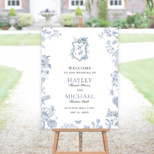 VICTORIA Regency Blue French Garden Welkom Poster