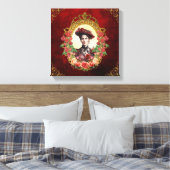 Victoria Roos Lady in het rood Canvas Afdruk (Insitu (Slaapkamer))