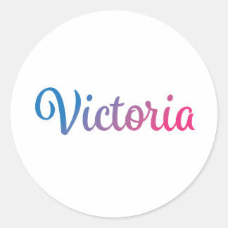 Victoria Stijlvol Cursief Ronde Sticker