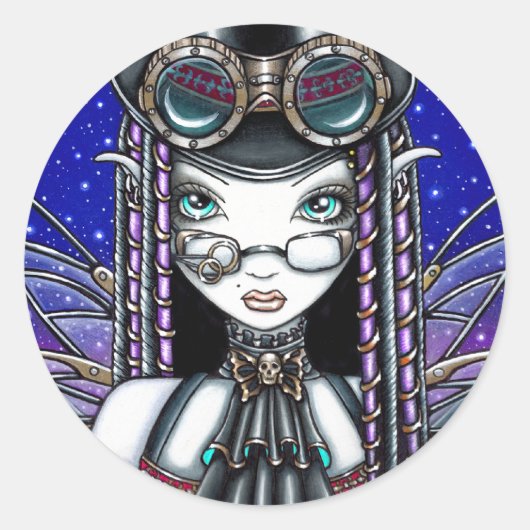 "Victoria" Stoom Punk Faerie Art Stickers (Voorkant)
