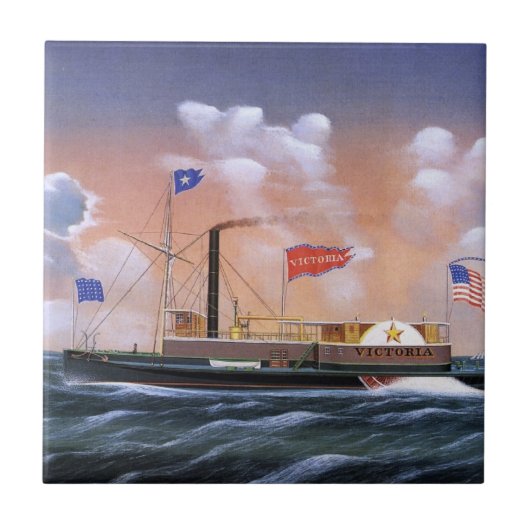 Victoria stoomboot 1859 tegeltje (Voorkant)