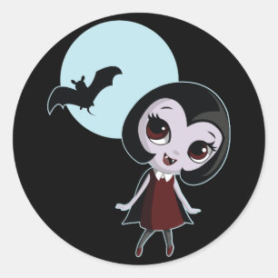 Victoria the Vampire Ronde Sticker