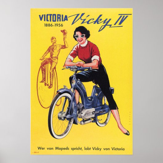 VICTORIA VICKY, affiche Vintage de moto (Devant)