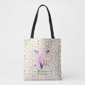 Victoria Vivid Blossom - Boho Floral Monogram V Draagtas (Voorkant)