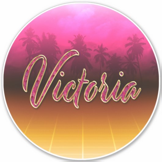 Victoria Vorname Name pink Aufkleber Sticker (Voorkant)