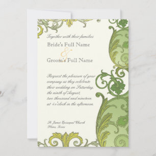 Victoria Wedding Invitation - Lime Green Kaart