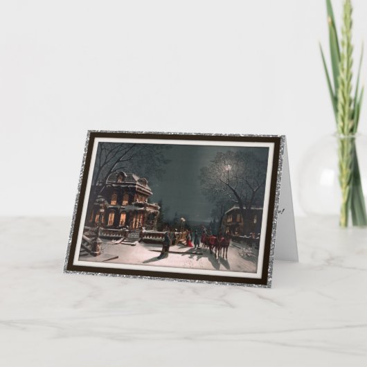 Victoriaans aangepaste kerst Kaarten (Voorkant)