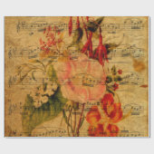 Victoriaans achtergrond voor Waterverf muziekblad Cadeaupapier (Vlak)