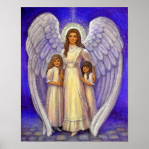 Victoriaans angel art poster meisjes voogd