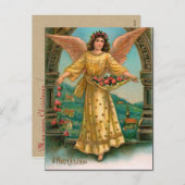 Victoriaans Angel Kerst Briefkaarten (Voorkant / Achterkant)