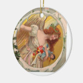 Victoriaans Angel-kerstversiering Keramisch Ornament (Links)