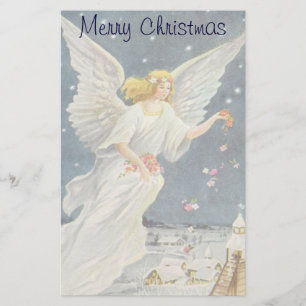 Victoriaans Angel met sterren voor kerstmis met st Briefpapier
