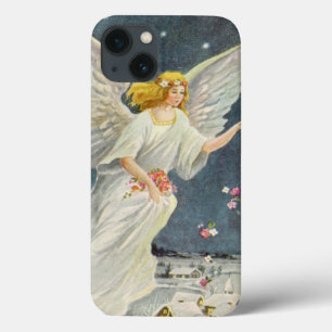 Victoriaans Angel met sterren voor kerstmis met st iPhone 13 Hoesje