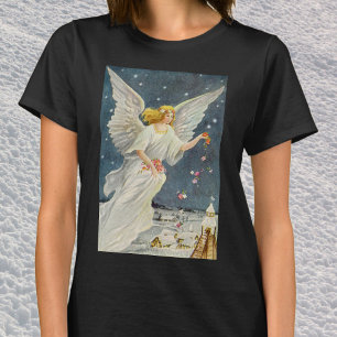 Victoriaans Angel met sterren voor kerstmis met st T-shirt