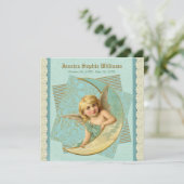  Victoriaans Angel Moon Lace Memorial Death Aankondiging (Staand voorkant)