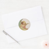  Victoriaans Angel Moon Meisje Ronde Sticker (Envelop)
