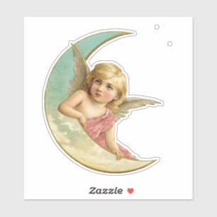 VICTORIAANS ANGEL MOON TRANSPARANT STICKER