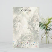 Victoriaans Angel Stationery Briefpapier (Staand voorkant)