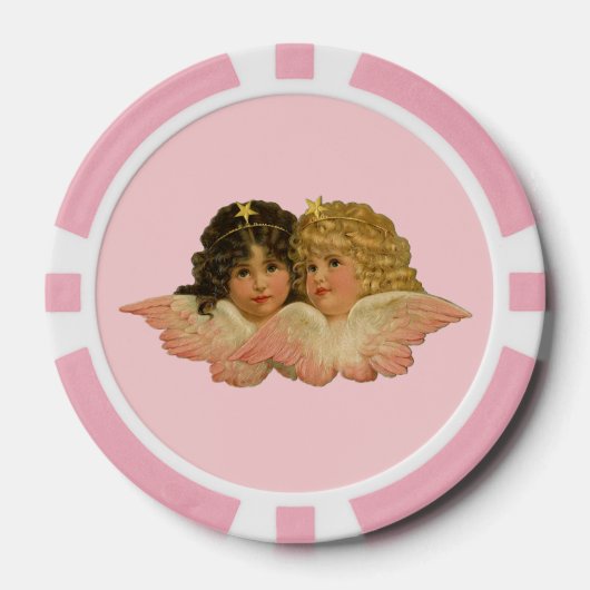 Victoriaans Angels Blush Pink Poker Chips (Voorkant)