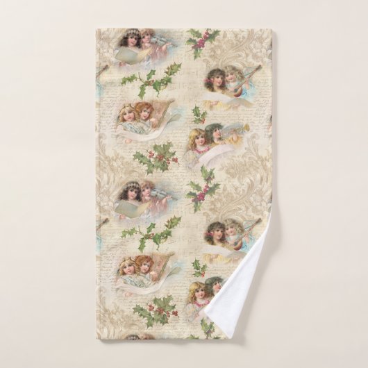 Victoriaans Angels met muziek, script en Holly Bad Handdoek (Handdoek)