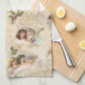 Victoriaans Angels met muziek, script en Holly Theedoek (Quarter Fold)