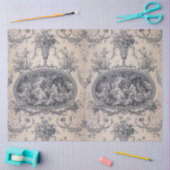 Victoriaans Antiek, blauw en wit ontkoppeld materi Tissuepapier (Craft)