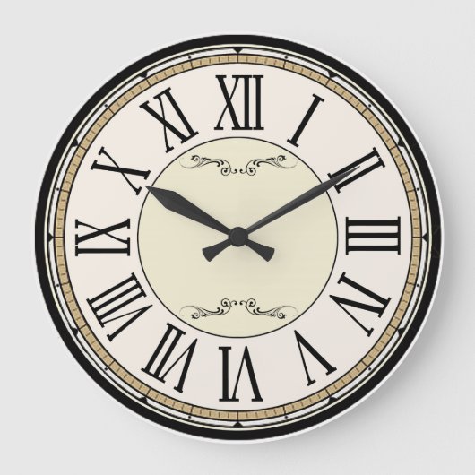 Victoriaans Antiek Romeinse nummerklok Grote Klok (Voorkant)
