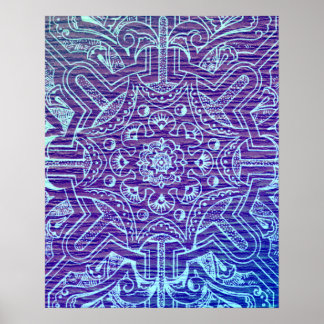 Victoriaans Arabesch, IDALIS - Zwart licht Poster