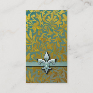Victoriaans Arabesch, NOBLESSE - Aqua & Gold Visitekaartje