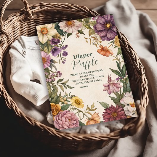 Victoriaans Art Nouveau Baby shower Diapper Raffle Informatiekaartje
