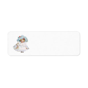  Victoriaans babymeisje Doll, Pet Pasen Etiket