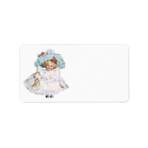  Victoriaans babymeisje Doll, Pet Pasen Etiket