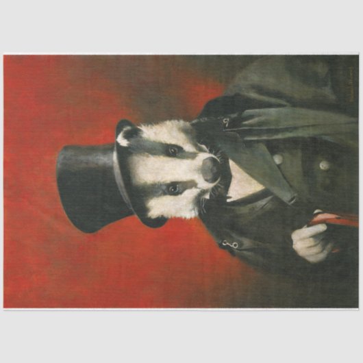Victoriaans Badger Tissue Paper Tissuepapier (Voorkant)
