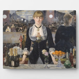 Victoriaans barmeisje op folies bergere, frankrijk fotoplaat