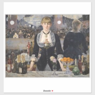 Victoriaans barmeisje op folies bergere, frankrijk sticker