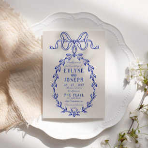  Victoriaans barokke lint Ornament bruiloft Kaart