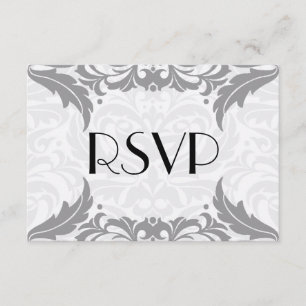 Victoriaans Baroque Gray Flourish Rsvp Kaartje