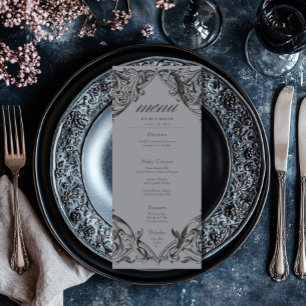 Victoriaans Bat Tot De Dood Zwart & Grijs Huwelijk Menu