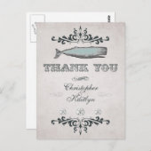  Victoriaans Beach Whale bruiloft Bedankt Briefkaart (Voorkant / Achterkant)