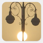 Victoriaans Bedel: Straatlantaarnpalen Vierkante Sticker (Voorkant)