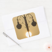 Victoriaans Bedel: Straatlantaarnpalen Vierkante Sticker (Envelop)