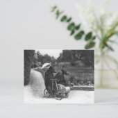 Victoriaans Bizarre Beren die Fiets berijden Briefkaart (Staand voorkant)