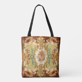 Victoriaans blaasbloem roos tapijt draagtas (Achterkant)