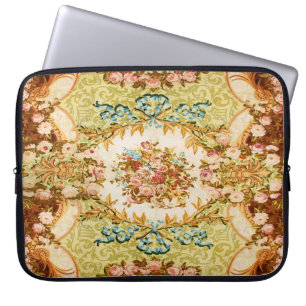 Victoriaans blaasbloem roos tapijt laptop sleeve