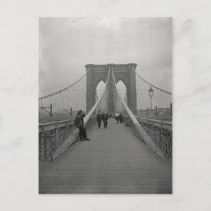  Victoriaans Black en White Brooklyn Bridge Briefkaart